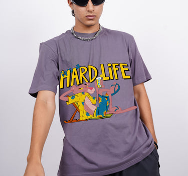 Hard Life Pink Panther : Burger Bae Oversized  Tee For Men and Women