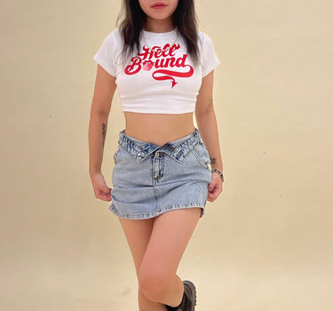 Hell Bound Baby Tee (T-shirt) Tops Burger Bae 