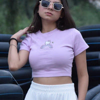 Hello Kitty Bee Kind To Yourself Baby Tee (T-shirt) Tops Burger Bae XS Lilac 