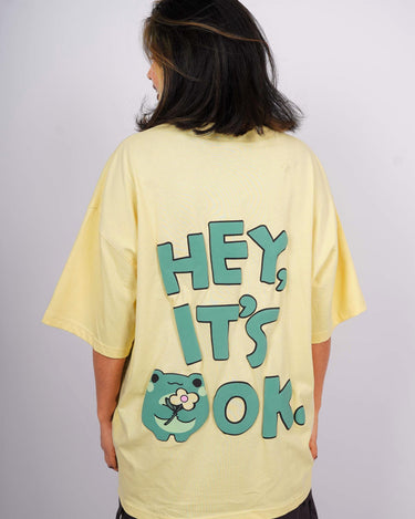 Hey It's Ok - Drop-Sleeved Tee (T-shirt) - BurgerBae
