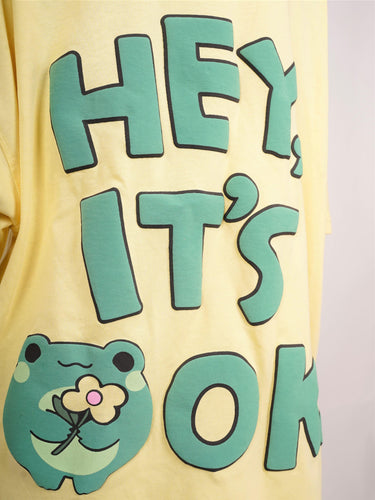 Hey It's Ok - Drop-Sleeved Tee (T-shirt) - BurgerBae