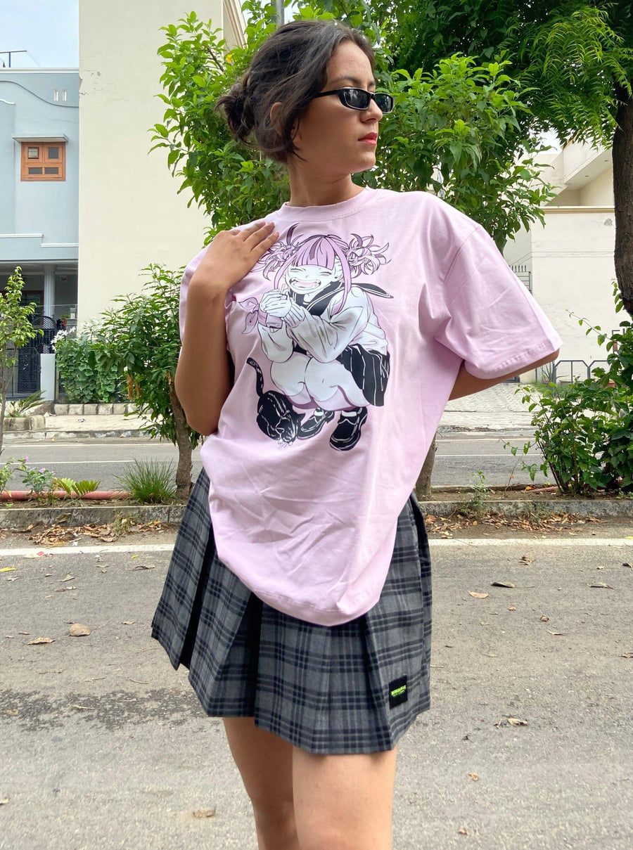Himiko Toga ‚Äì My Hero Academia oversized Tee (T-shirt) Oversized T-shirt Burger Bae FreeSize Lilac 