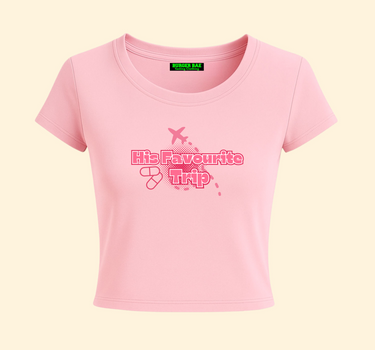 His Favourite Trip it Girl Baby tee for Women