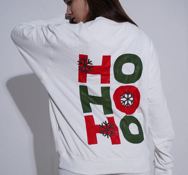 HO HO HO Baggy Sweatshirt Sweatshirt Burger Bae S OFF WHITE 