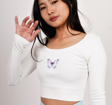 Holly Blue Butterfly Y2K Top - BurgerBae