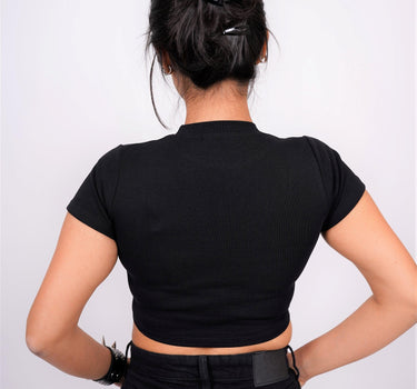 Hot Girl - Burger Bae Round Neck Crop Baby Tee - BurgerBae