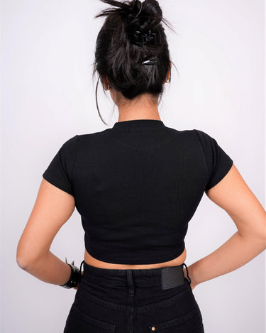 Hot Girl - Burger Bae Round Neck Crop Baby Tee - BurgerBae