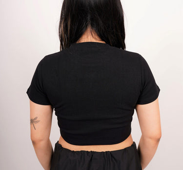 Hot Stuff - Burger Bae Round Neck Crop Baby Tee - BurgerBae