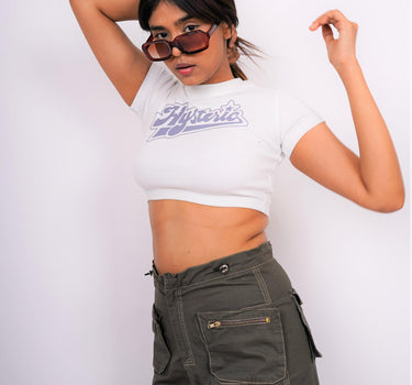 Hysteric - Burger Bae Round Neck Crop Baby Tee - BurgerBae