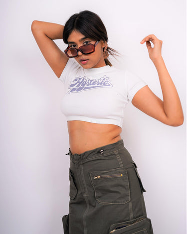 Hysteric - Burger Bae Round Neck Crop Baby Tee - BurgerBae