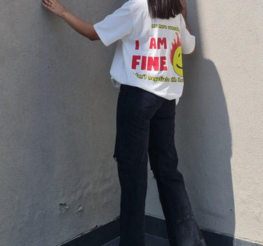 I Am Fine Oversized Tee (T-shirt) Oversized T-shirt Burger Bae 