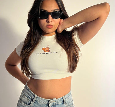 I'm Nuts About You - Burger Bae Round Neck Crop Baby Tee - BurgerBae