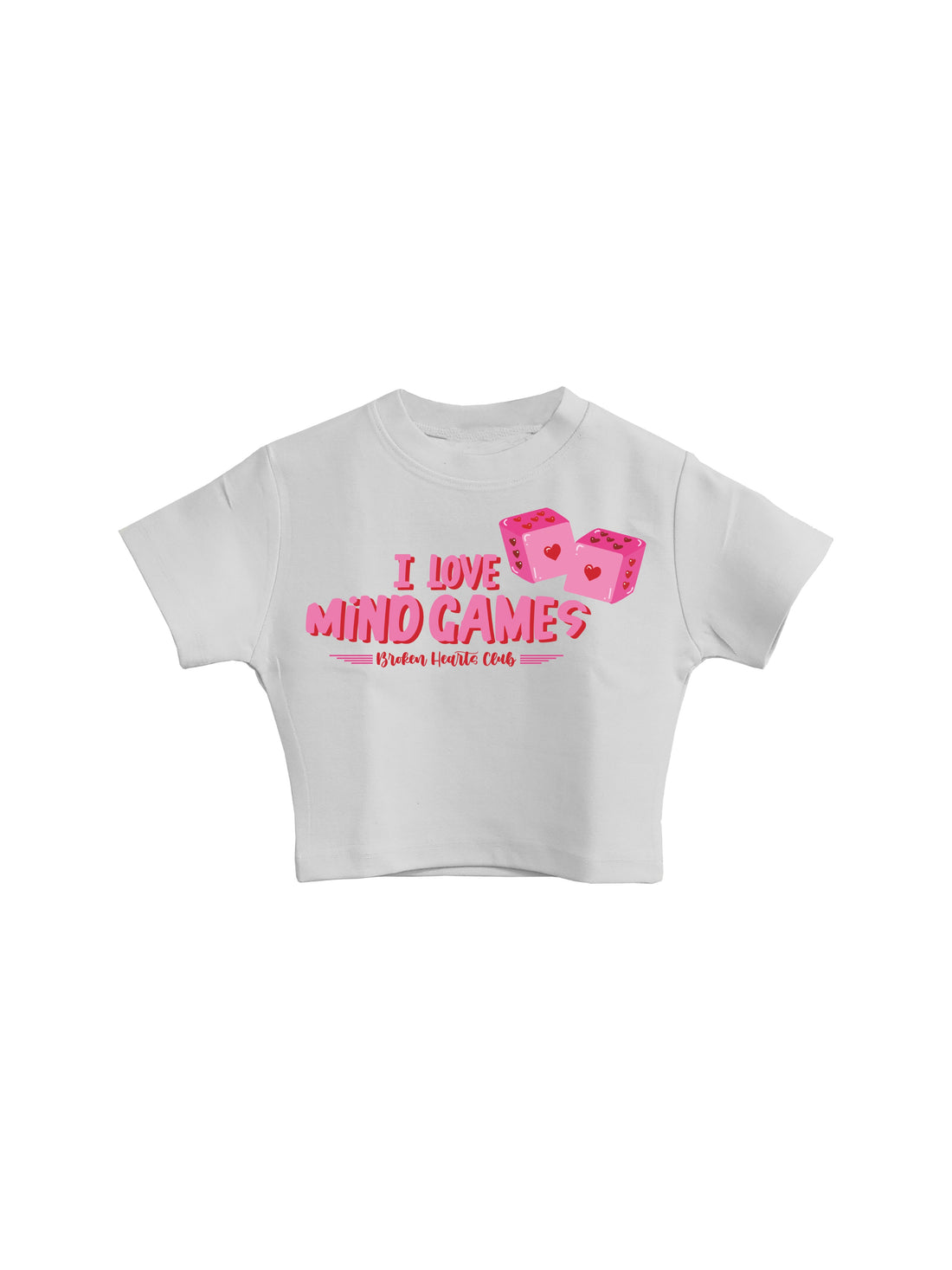 I Love Playing Mind Games - Burger Bae Round Neck Crop Baby Tee For Women
