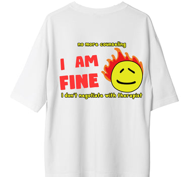 I Am Fine: Burger Bae Oversized  Tee For Men and Women