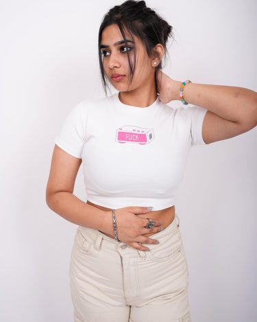 It's late - Burger Bae Round Neck Crop Baby Tee - BurgerBae