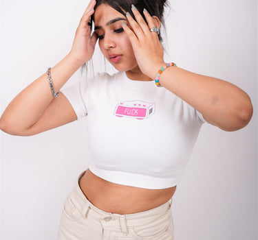 It's late - Burger Bae Round Neck Crop Baby Tee - BurgerBae