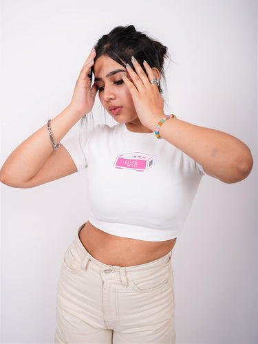 It's late - Burger Bae Round Neck Crop Baby Tee - BurgerBae