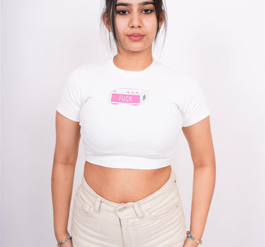 It's late - Burger Bae Round Neck Crop Baby Tee - BurgerBae