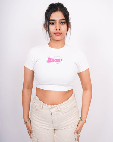 It's late - Burger Bae Round Neck Crop Baby Tee - BurgerBae