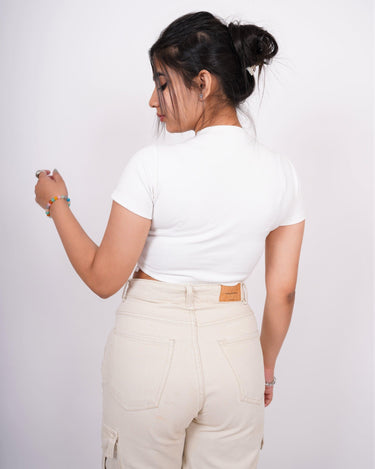 It's late - Burger Bae Round Neck Crop Baby Tee - BurgerBae