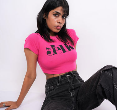 Die Jerk : Burger Bae Round Neck Crop Baby Tee For Women