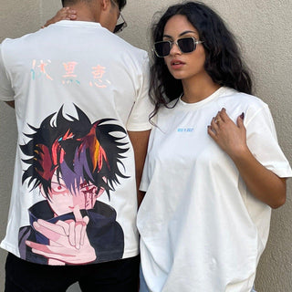 Jujutsu Kaisen: Megumi Fushiguro Oversized Tee (T-shirt) Oversized T-shirt Burger Bae FreeSize White 