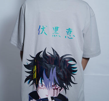 Jujutsu Kaisen: Megumi Fushiguro Oversized Tee (T-shirt) Oversized T-shirt Burger Bae FreeSize Grey 