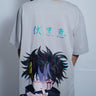 Jujutsu Kaisen: Megumi Fushiguro Oversized Tee (T-shirt) Oversized T-shirt Burger Bae FreeSize Grey 