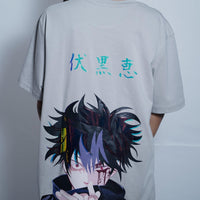 Jujutsu Kaisen: Megumi Fushiguro Oversized Tee (T-shirt) Oversized T-shirt Burger Bae FreeSize Grey 