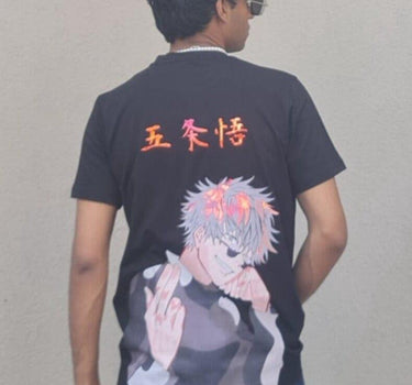 Jujutsu Kaisen: Satoru Gojo Oversized Tee (T-shirt) For Men Oversized T-shirt Burger Bae FreeSize Black 