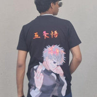 Jujutsu Kaisen: Satoru Gojo Oversized Tee (T-shirt) For Men Oversized T-shirt Burger Bae FreeSize Black 