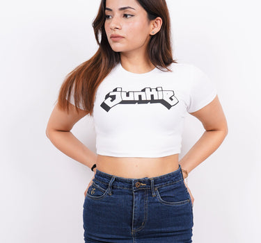 Junkie : Burger Bae Round Neck Crop Baby Tee For Women