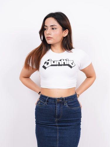 Junkie : Burger Bae Round Neck Crop Baby Tee For Women