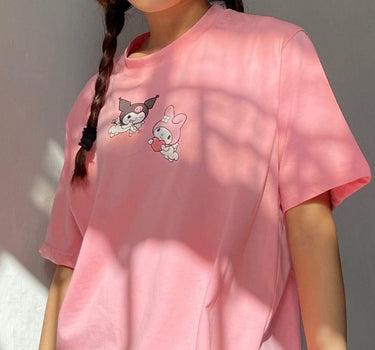 Kuromi And My Melody Spellbound Regular Tee (T-shirt) T-shirt Burger Bae 