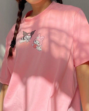 Kuromi And My Melody Spellbound Regular Tee (T-shirt) T-shirt Burger Bae 