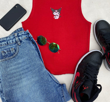 Kuromi Buzz Off Rachel Tank Tops Burger Bae XS RubyRed 