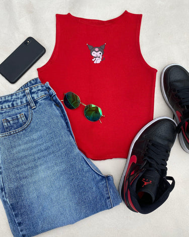 Kuromi Buzz Off Rachel Tank Tops Burger Bae XS RubyRed 