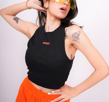 Kyoto Co ord Set (Black:Bright Orange) For Women