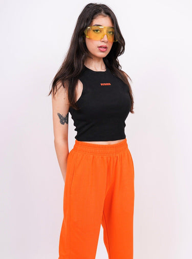 Kyoto Co ord Set (Black:Bright Orange) For Women