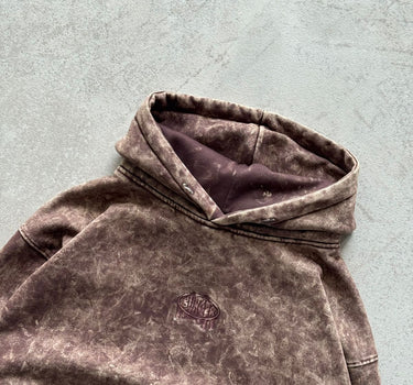Red Wood Acid Wash Hoodie