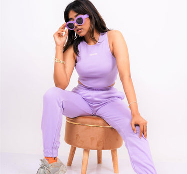 Lavender Burger Co-Ord Set (Racer + Gather Track) - BurgerBae