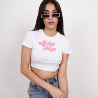 Let that shi*t go - Burger Bae Round Neck Crop Baby Tee For Women