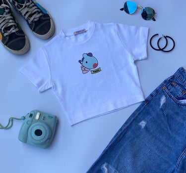 Mang BT21 Baby Tee (T-shirt) Tops Burger Bae XS White 