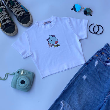 Mang BT21 Baby Tee (T-shirt) Tops Burger Bae XS White 