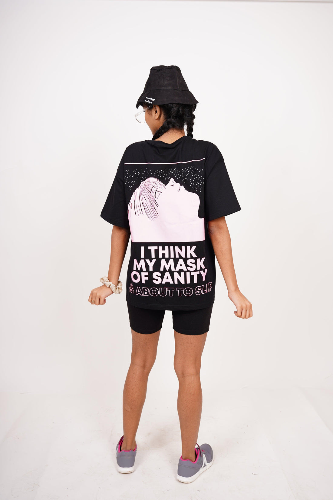 Mask Of Sanity (Pink Glow) Drop-Sleeved Tee (T-shirt) - BurgerBae