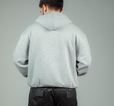 Melange Grey Melbourne Heavyweight Oversized Zip-Through Hoodie Jacket For Men and Women