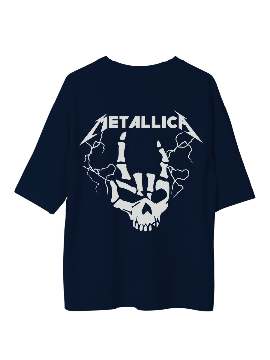 Fuck Skull Metallica (Reflective) - Burger Bae Oversized Unisex Tee
