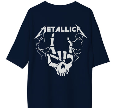 Fuck Skull Metallica (Reflective) : Burger Bae Oversized  Tee For Men and Women