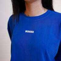 Cobalt Blue Minimal Burger Logo Regular Tee (T-shirt) T-shirt Burger Bae 