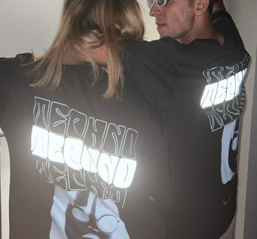 Miss Futuristic Techno Oversized Tee (T-shirt) Oversized T-shirt Burger Bae Free Size Black 